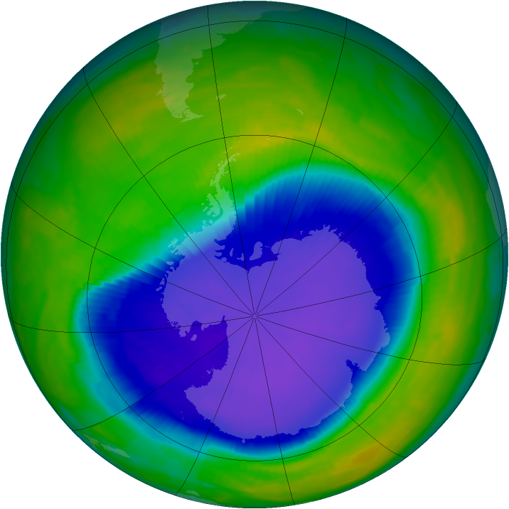 Antarctic ozone map for 26 October 1997